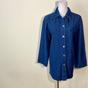 Contempo Women’s Vintage Blue Denim Long Sleeve Jacket SZ L
